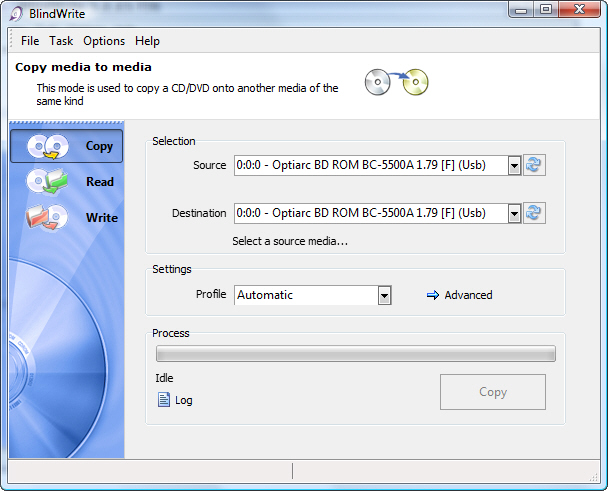 BlindWrite -  CD and DVD copy 7.0.0.0 screenshot