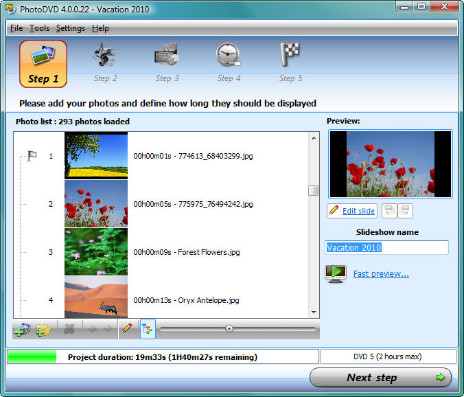 PhotoDVD screen shot