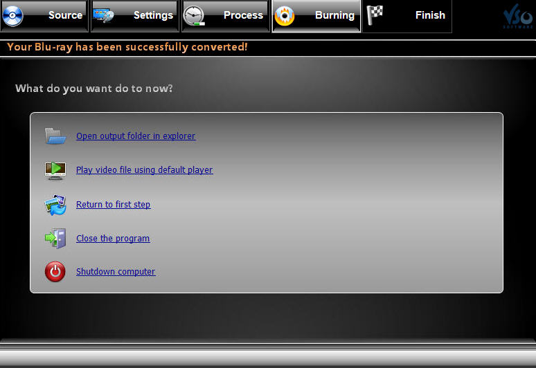Blu-ray Converter end of process